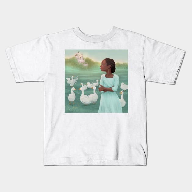 The Goose Girl Kids T-Shirt by LunarFox